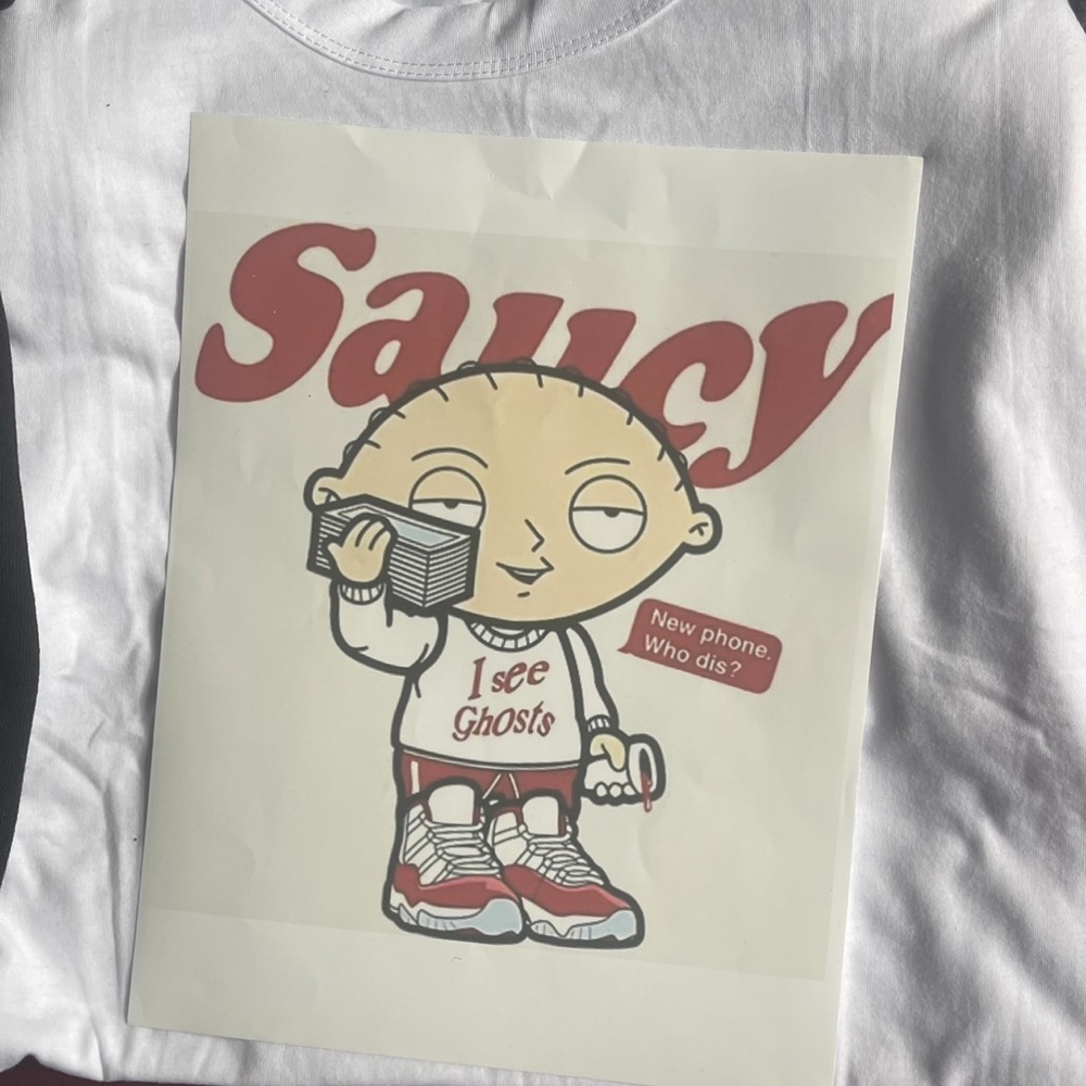 Large Black And White Ts. Uni-Sex Made By Me. 
$15